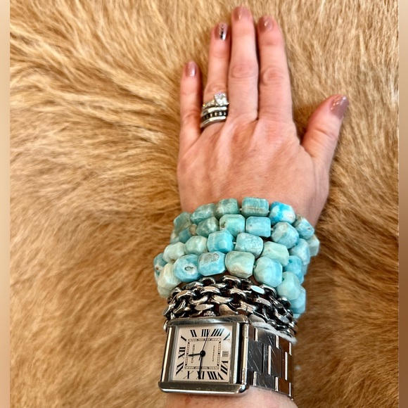 NWT blue aragonite bracelets set of two or 4 - Picture 4 of 8